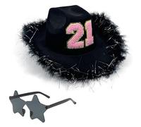 LLINthy Peluche e cappello vestito unico partito copricapo elegante compleanno denim per 21 ° festa e momento sociale novità decorazione