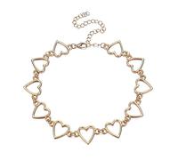 LLINthy Romanzo a forma di cuore cavo breve catena collo campus collare collana gioielli compleanno per donne ragazze catene collo per le donne
