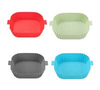 LLINthy Teglia da forno riutilizzabile in silicone per pizza e polli fritti, compatibile con padelle quadrate