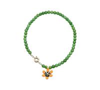 LLINthy Unico fatto a mano disegni floreali collana mestiere di robusto vetro accessorio portatile per arte amare individui uso quotidiano collana fiore di vetro