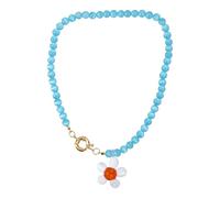LLINthy Unico fatto a mano disegni floreali collana mestiere di robusto vetro accessorio portatile per arte amare individui uso quotidiano collana fiore di vetro