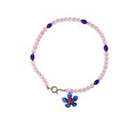 LLINthy Unico fatto a mano disegni floreali collana mestiere di robusto vetro accessorio portatile per arte amare individui uso quotidiano collana fiore di vetro