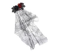 LLINthy Velo da strega Elegante Copricapo Caratteristiche Bowknot Halloween Party Costume Per Donne Copricapo Elegante Costume Per Halloween