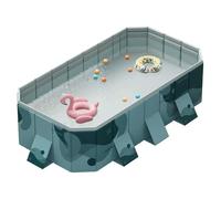 LLiuvccz Grande piscina per famiglie, piscina pieghevole, piscina esterna non gonfiabile, grande piscina rettangolare (1,6 m)