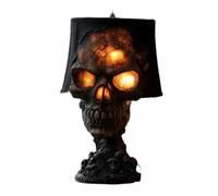LLiuvccz Lampada notturna con teschio in pietra lavica, luce notturna a forma di teschio umano, utilizzata per decorazioni di Halloween e decorazioni horror per la casa (2 pezzi)