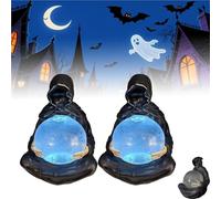LLiuvccz Sfera di cristallo del Dio della Morte, nero incandescente Tristo Mietitore Pipistrello Volante Sfera di cristallo glitterata, decorazione per Halloween, decorazione per libreria, statuetta