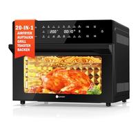 LLIVEKIT 30L Friggitrice ad Aria Forno XXL con Girarrosto Rotante, Mini Forno a Convezione 20 Programmi e 9 Accessori, Friggitrice ad Aria Senza Olio con Schermo a LED, Ricettario, 80 °C-230 °C
