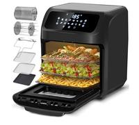 LLIVEKIT Friggitrice ad aria 12L, Forno ad aria calda 12 in 1 con Touch Screen a LED digitale, Friggere Senza Olio da 1800W, Griglia, 7 accessori e ricettario