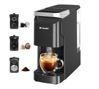 LLIVEKIT Macchina da Caffè 3 in 1 Multicapsula per Nespresso/Dolce Gusto, Caffè Macinato, Pompa 20 Bar, Serbatoio 920 ml, Riscaldamento in 40 s, Autopulizia, Macchina Espresso 1400W, Nero Opaco