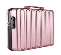 Lljsszr Borsa Portadocumenti Versatile per L'archiviazione dei Documenti con Serratura, Pratica Custodia per Il Trasporto in PVC Impermeabile per Ufficio, Oro Rosa