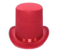 Lljsszr Cappello a Cilindro Alto, Rosso | Formale, Strutturato, Cappello da prestigiatore, per Spettacoli Teatrali, Illusionisti, Cosplayer