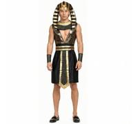 Lljsszr Costume Faraonico Comodo | Polsini Coordinati Inclusi, Dorato, Costume da sovrano faraonico con Copricapo, per Feste a Tema, Cosplay, Adulti