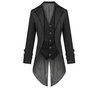 Lljsszr Giacca da Costume Vittoriano Completo | scenico, doppio bottone, Completo, per scena, Halloween, Attori