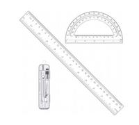Lljsszr Kit Geometria Studente Righello Goniometro con Ruler 30cm E Gradi 180 per Disegno Lineare E Circolare Esercitazioni Matematiche Disegno Tecnico