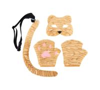 Lljsszr Maschera per il Volto in Stoffa con Tema a Righe E Coda con Cinturino Regolabile per La Guanti con Particolari per Costumi da per Feste a E Incontri di Cosplay