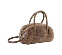 Lljsszr Tote Shoulder Bag Morbida Borsa Donna Peluche con Manico Superiore E Tracolla Capiente per Trucchi E Portafoglio Adatta per Festa Appuntamento Viaggi, Marrone Chiaro