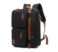 Lljsszr Zaino Porta Laptop Uomo Borsa Computer Cartella Valigetta Materiali Resistenti in Nylon E Poliestere con Inserti in Pelle Portabilità Confortevole con, Array, 10001尼龙黑色, 17.3 Pollici