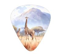 LLKGOT African Savanna Giraffe Picture Guitar plettro 12 pezzi con tre combinazioni di plettri di spessore adatto per basso e ukulele