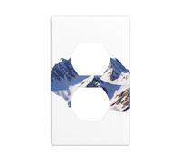 LLKGOT Alpi Neve Montagne Modello Doppio pannello a parete presa copertura di alimentazione domestica durevole per prese decorative e interruttori