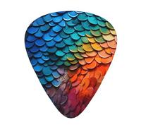 LLKGOT Arcobaleno frammenti squame di pesce Picture Guitar plettro 12 pezzi con tre combinazioni di plettri di spessore adatto per basso e ukulele