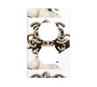 LLKGOT Bella Medusa Pattern Dual Socket pannello a muro di alimentazione domestica copertura durevole per prese decorative e interruttori