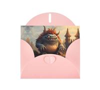 LLKGOT Biglietto d'auguri con immagine di Monster On The Stone Pier, carta perlescente di alta qualità, design a doppio lato effetto perlato