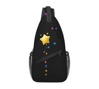LLKGOT Borsa a tracolla a cinque punte con stelle colorate Picture Cross adatta per uomini e donne, adatta per borse fitness e escursioni