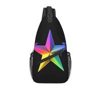 LLKGOT Borsa a tracolla colorata con stelle a cinque punte adatta per uomini e donne, adatta per borse fitness e escursioni