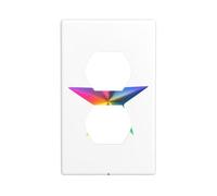 LLKGOT Colorful cinque punte stelle modello doppia presa pannello di alimentazione domestica copertura durevole per prese decorative e interruttori