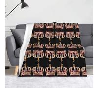 LLKGOT Coperta con immagine di corona con pietre preziose, 152,4 x 127 cm, leggera, calda, confortevole, morbida per divani, viaggi in campeggio