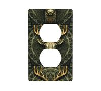 LLKGOT Copertura di alimentazione domestica del pannello di parete della doppia presa del modello della testa di cervo della luce naturale durevole per le prese decorative e gli