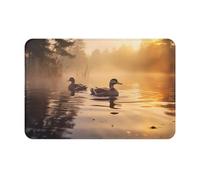 LLKGOT Coppia di tappetini antiscivolo con motivo di anatre reali galleggianti, per interni ed esterni, adatti per ingressi camera da letto e bagno, 40,6 x 61 cm