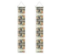 LLKGOT Elefanti che mangiano foglie immagine Portico banner laurea decorazione parete, adatto per interni ed esterni 30,5 x 180 cm