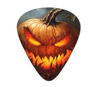 LLKGOT Evil Devil Pumpkin Picture Guitar Plettro 12 pezzi con tre combinazioni di plettri di spessore adatto per basso e ukulele