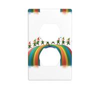 LLKGOT Fairies dancing on the rainbow Pattern Dual socket pannello a parete copertura di alimentazione domestica durevole per prese decorative e interruttori