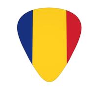 LLKGOT Flag of Romania Picture Guitar plettro 12 pezzi con tre combinazioni di plettri di spessore adatto per basso e ukulele