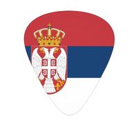 LLKGOT Flag of Serbia Picture Guitar plettro 12 pezzi con tre combinazioni di plettri di spessore adatto per basso e ukulele