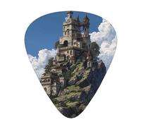 LLKGOT Il castello sulla cima della collina Picture Guitar plettro 12 pezzi con tre combinazioni di plettri di spessore adatto per basso e ukulele