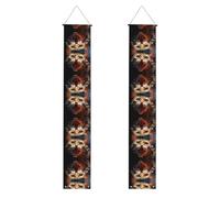 LLKGOT Immagine a testa di gatto a bocca aperta Portico banner laurea decorazione parete, adatta per interni ed esterni 30,5 x 180 cm