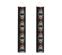 LLKGOT Immagine gatto a bocca aperta Portico banner laurea decorazione parete, adatto per interni ed esterni 30,5 x 180 cm