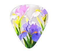 LLKGOT Iris Flowers in the sun Picture Plettro per chitarra 12 pezzi con tre combinazioni di plettri di spessore adatto per basso e ukulele