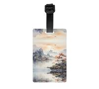LLKGOT Le etichette per bagagli con foto di uccelli e montagne e le etichette per borse da viaggio sono adatte sia per uomini che per donne per prevenire i bagagli