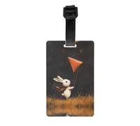 LLKGOT Le etichette per bagagli e le etichette per borse da viaggio con immagine di coniglietto bianco sono adatte sia per uomini che per donne per prevenire bagagli