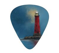 LLKGOT Lighthouse on the coast Picture Guitar plettro 12 pezzi con tre combinazioni di plettri di spessore adatto per basso e ukulele