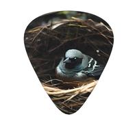 LLKGOT Little Bird Nest Picture Plettro per chitarra 12 pezzi con tre combinazioni di plettri di spessore adatto per basso e ukulele