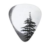LLKGOT Moon Pine Tree Picture Plettro per chitarra, 12 pezzi con tre combinazioni di plettri di spessore, adatto per basso e ukulele