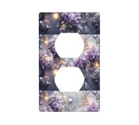 LLKGOT Pendente Viola Fiore Modello Doppio Socket Pannello di Parete Copertura di Alimentazione Domestica Durevole per Prese e Interruttori Decor