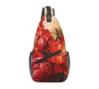 LLKGOT Peony Bush Picture Cross borsa a tracolla adatta per uomini e donne, adatta per borse fitness e escursioni