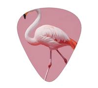 LLKGOT Pink Flamingo Picture - Plettro per chitarra, 12 pezzi, con tre combinazioni di plettri di spessore, adatto per basso e ukulele