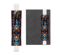 LLKGOT Portapenne in pelle con stampa di fiori fantastici per diari, diari e agende, con cinturino regolabile